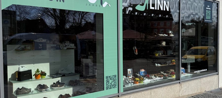 LINN Schuhe - Fensterbeschriftung